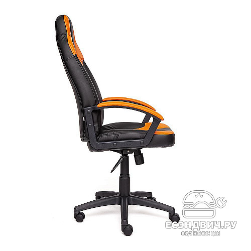 Кресло S "Брэм" (Кожзам Черный/Кожзам Оранжевый/Пластик Черный) Tch/12217