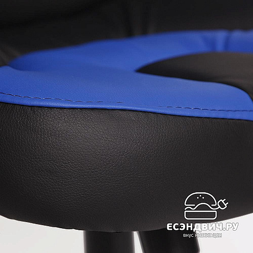 Кресло S "Брэм" (Кожзам Черный/Кожзам Синий/Пластик Черный) Tch/1048