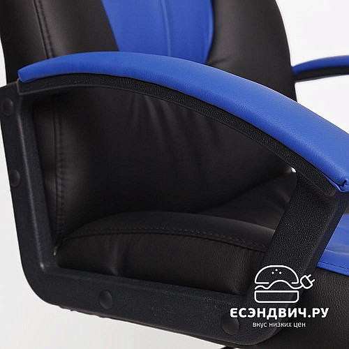 Кресло S "Брэм" (Кожзам Черный/Кожзам Синий/Пластик Черный) Tch/1048