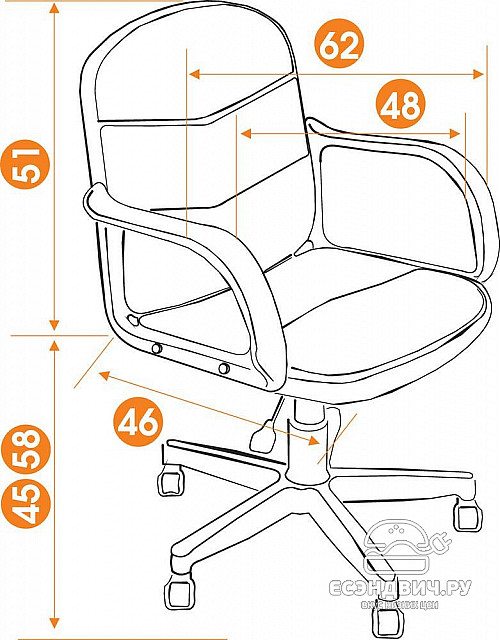 Кресло "Банни" (Ткань Принт Карта на синем) Tch/10197