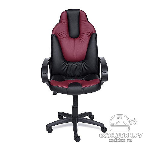 Кресло "Брэм" (Кожзам Черный/Кожзам Бордо/Пластик Черный) Tch/1046