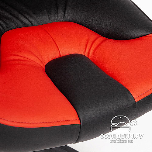 Кресло "Брэм" (Кожзам Черный/Кожзам Красный/Пластик Черный) Tch/4699
