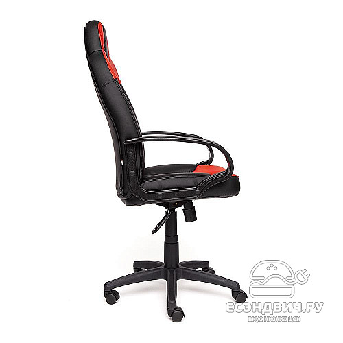 Кресло "Брэм" (Кожзам Черный/Кожзам Красный/Пластик Черный) Tch/4699