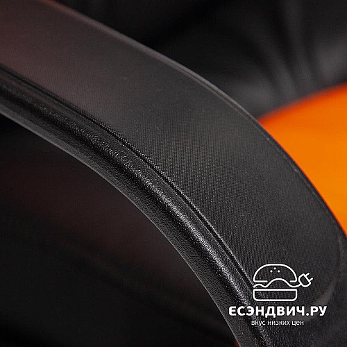 Кресло "Брэм" (Кожзам Черный/Кожзам Оранжевый/Пластик Черный) Tch/12215