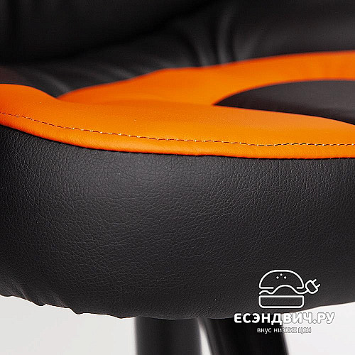 Кресло "Брэм" (Кожзам Черный/Кожзам Оранжевый/Пластик Черный) Tch/12215