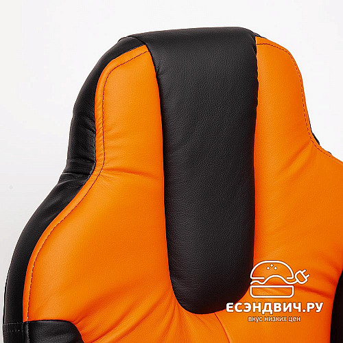 Кресло "Брэм" (Кожзам Черный/Кожзам Оранжевый/Пластик Черный) Tch/12215