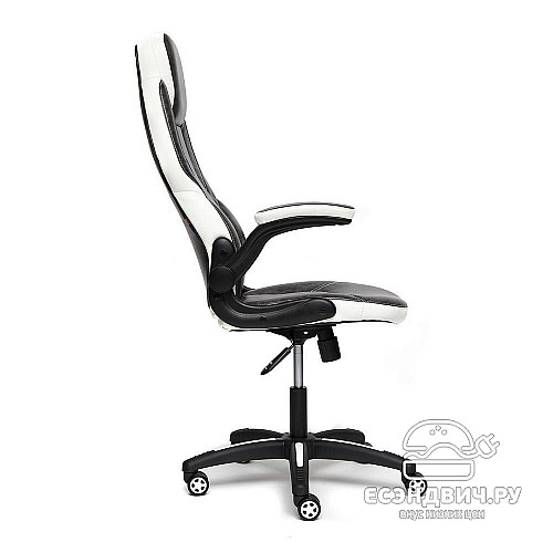 Кресло "Глори" (Кожзам Серый/Кожзам Белый/Пластик Черный) Tch/13082