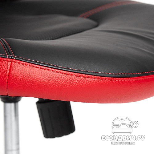 Кресло "Глори" (Кожзам Черный/Кожзам Красный/Пластик Черный) Tch/13085