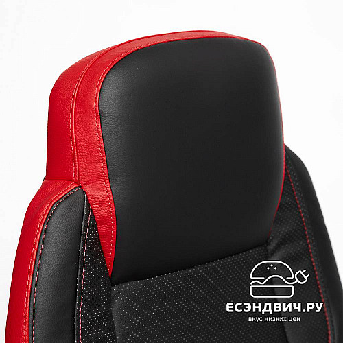 Кресло "Глори" (Кожзам Черный/Кожзам Красный/Пластик Черный) Tch/13085