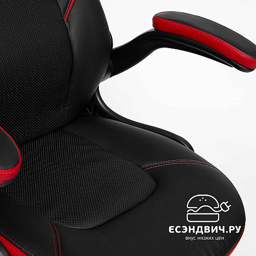 Кресло "Глори" (Кожзам Черный/Кожзам Красный/Пластик Черный) Tch/13085