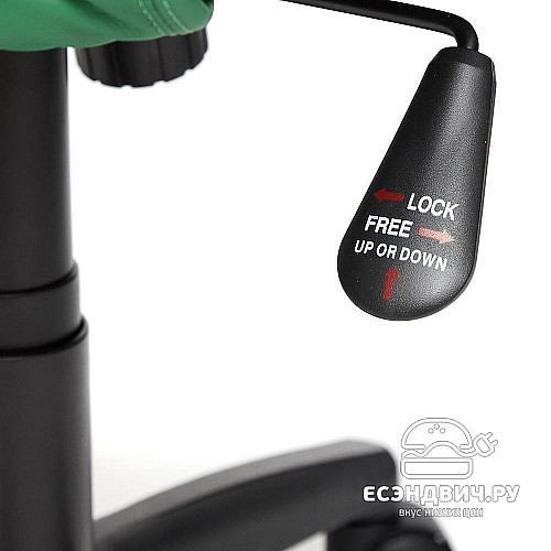 Кресло "Драйв" (Кожзам Зеленый/Ткань Серая/Пластик Черный) Tch/12870