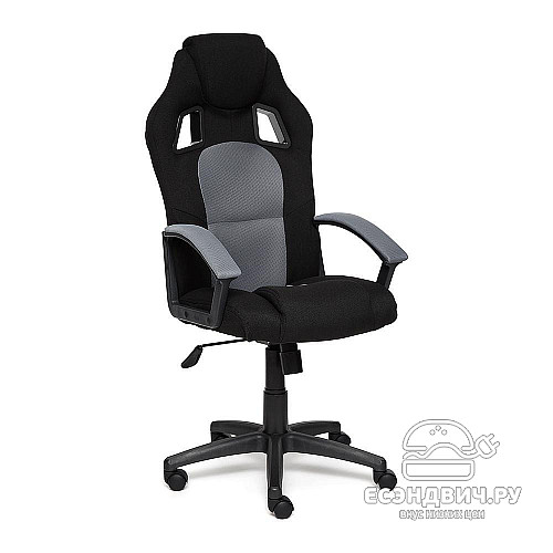 Кресло "Драйв" (Ткань Черная/Ткань Серая/Пластик Черный) Tch/12856