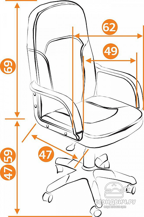 Кресло "Прайм" (Кожзам Коричневый/Кожзам Бежевый/Пластик Черный) Tch/4700