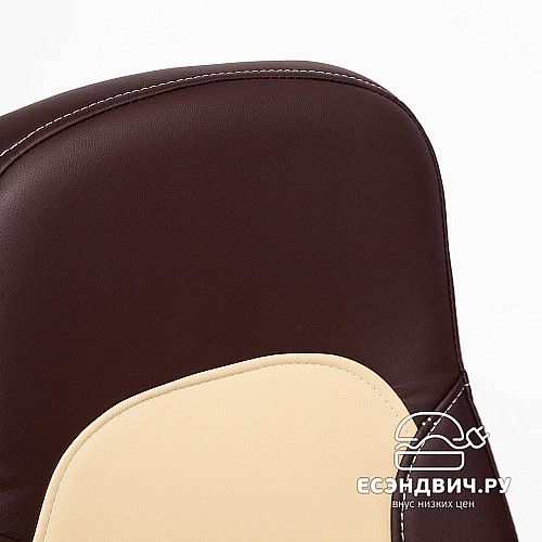 Кресло "Прайм" (Кожзам Коричневый/Кожзам Бежевый/Пластик Черный) Tch/4700