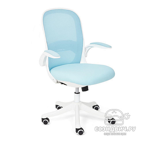 Кресло "Хэппи" (Ткань Голубая/Пластик Белый) Tch/14065