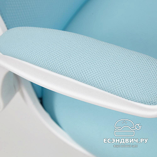 Кресло "Хэппи" (Ткань Голубая/Пластик Белый) Tch/14065