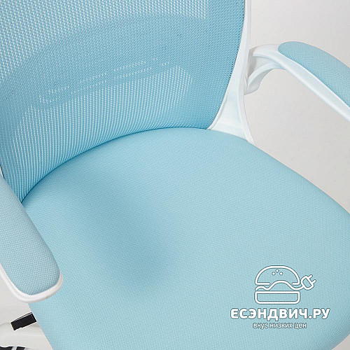 Кресло "Хэппи" (Ткань Голубая/Пластик Белый) Tch/14065