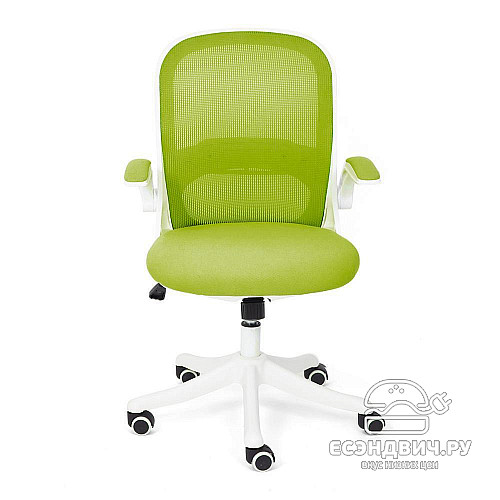 Кресло "Хэппи" (Ткань Зеленая/Пластик Белый) Tch/14064