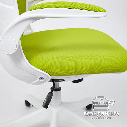 Кресло "Хэппи" (Ткань Зеленая/Пластик Белый) Tch/14064