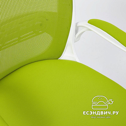 Кресло "Хэппи" (Ткань Зеленая/Пластик Белый) Tch/14064