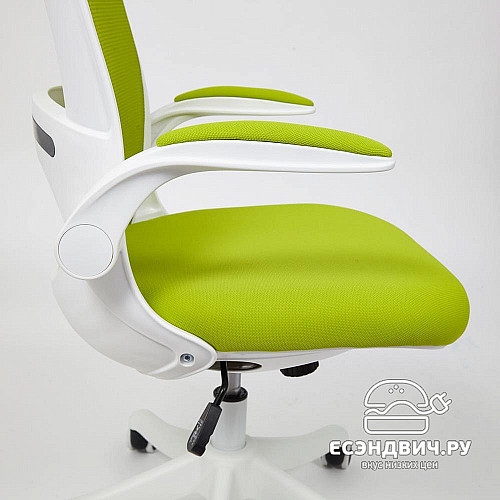 Кресло "Хэппи" (Ткань Зеленая/Пластик Белый) Tch/14064