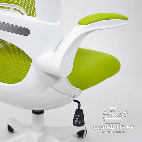 Кресло "Хэппи" (Ткань Зеленая/Пластик Белый) Tch/14064