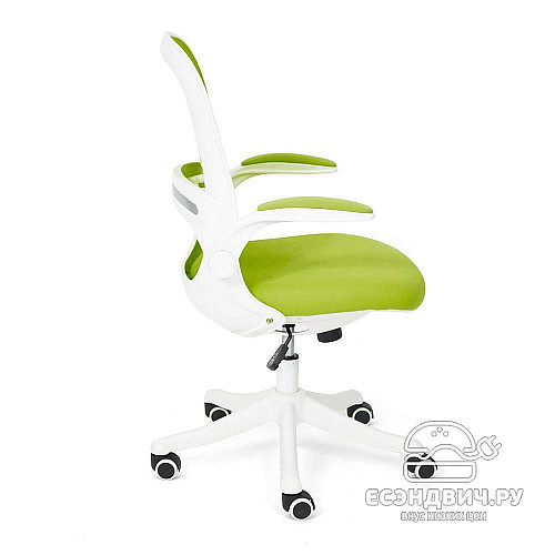 Кресло "Хэппи" (Ткань Зеленая/Пластик Белый) Tch/14064