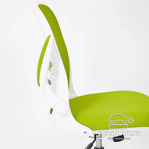 Кресло "Хэппи" (Ткань Зеленая/Пластик Белый) Tch/14064