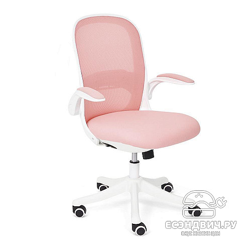 Кресло "Хэппи" (Ткань Розовая/Пластик Белый) Tch/14063