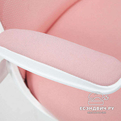 Кресло "Хэппи" (Ткань Розовая/Пластик Белый) Tch/14063