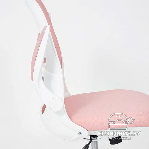 Кресло "Хэппи" (Ткань Розовая/Пластик Белый) Tch/14063