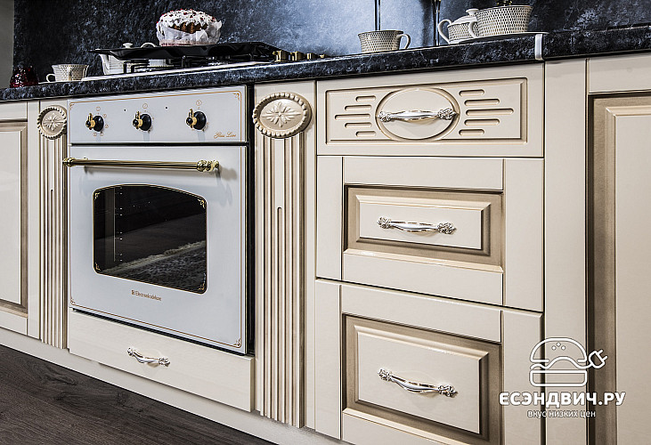 Шкаф 400 "Маэстро" (МДФ) (Крем глянец/Патина/Лак) UgVr