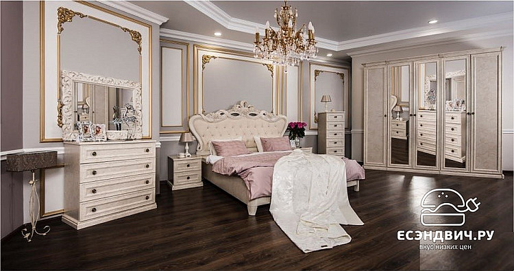 Шкаф 3-х дв.1,44 (штанга/полки) "Таис" (МДФ) (Корень ясеня/Патина/Лак/Зеркало) UgAf