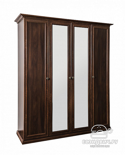 Спальный гарнитур 6 предм. "Таис" (МДФ) (Орех караваджо/Патина/Лак/Бархат) UgAf1