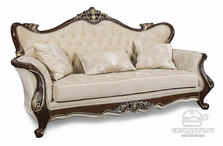 Диван раскладн. "Себастьяно" (Бархат/Жаккард/Патина Позолота/Караваджо глянец) (Караваджо глянец) UgJk