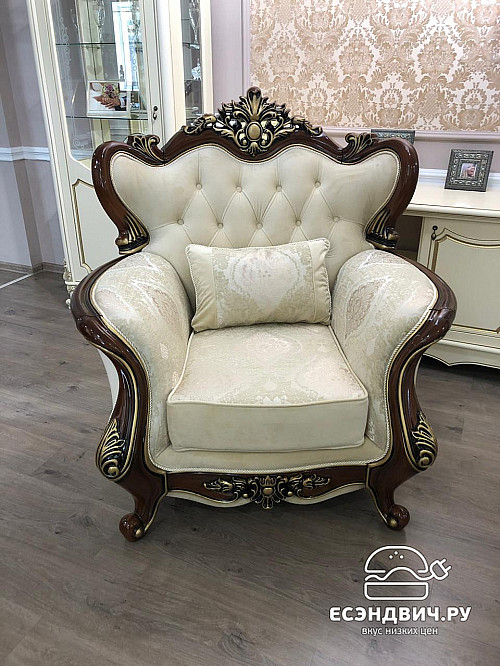 Кресло "Себастьяно" (Бархат/Жаккард/Патина Позолота/Караваджо глянец) (Караваджо глянец) UgJk