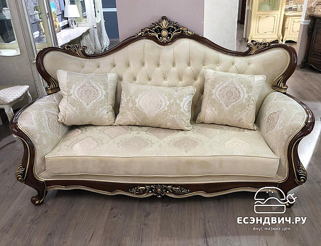 Комплект мягк.мебели 3предм."Себастьяно" (Бархат/Жаккард/Патина Позолота/Караваджо глянец) (Караваджо глянец) UgJk