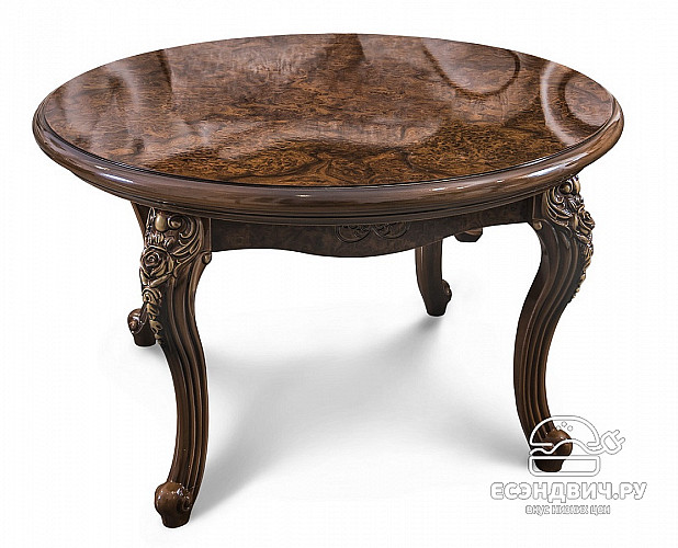 Стол журнальный round "Себастьяно" (Корень дуба глянец) (МДФ/Лак/Патина) UgJk