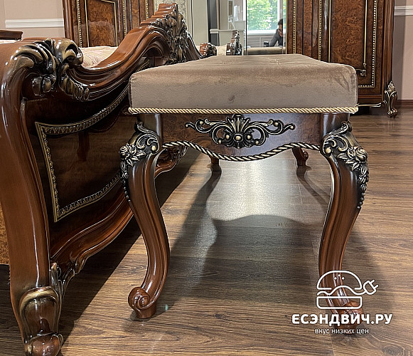 Банкетка "Себастьяно" (Корень дуба глянец) (Бархат/Патина) UgJk