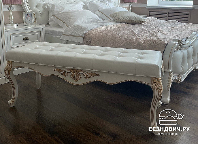 Банкетка "София" (Белый глянец) (Экокожа) UgNt