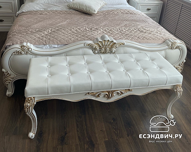 Банкетка "София" (Белый глянец) (Экокожа) UgNt