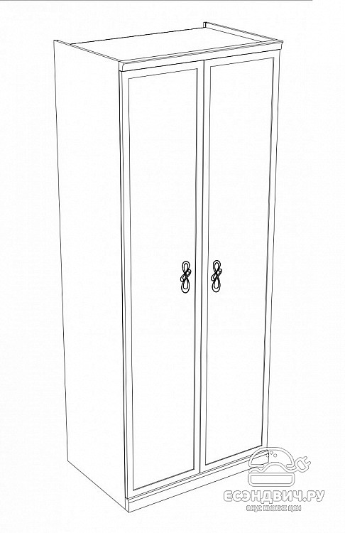 Полки/Штанга для шкафа 2-х дв."Лейла" (Белый матовый) (МДФ/Патина/Лак) UgMh