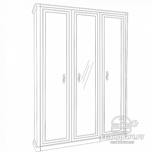 Торцевая левая (для декор.завершения шкаф.группы) "Лейла" (Белый матовый) (МДФ/Патина/Лак) UgMh