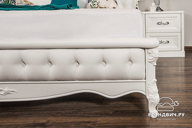 Спальный гарнитур 6 предм. 2ств./1600 Пм "Лейла" (Белый матовый) (МДФ/Экокожа/Патина/Лак) UgMh/7