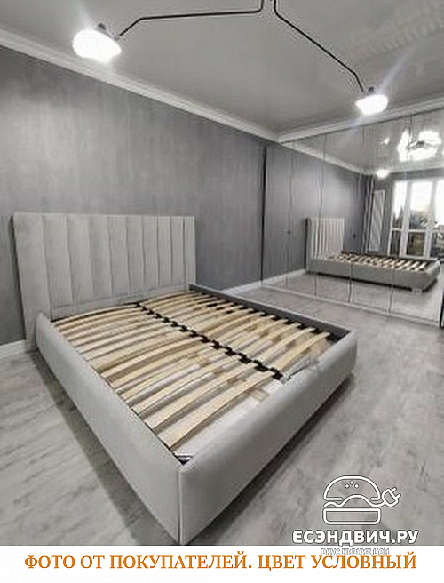 Кровать 160 мягк. Vitorio (Велюр Opera Stone (AT)