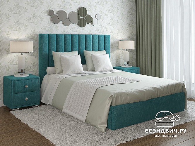 Кровать 200 мягк. Vitorio (Велюр Opera Atlantic (AT)