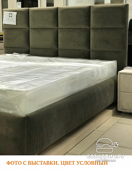 Кровать 180 мягк. Virginia (Велюр Opera Stone (AT)