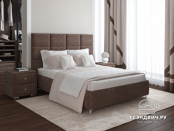Кровать 140 мягк. Virginia (Велюр Opera Chocolate (AT)