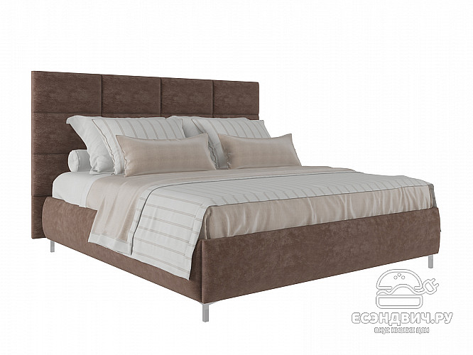 Кровать 200 мягк. Virginia (Велюр Opera Chocolate (AT)