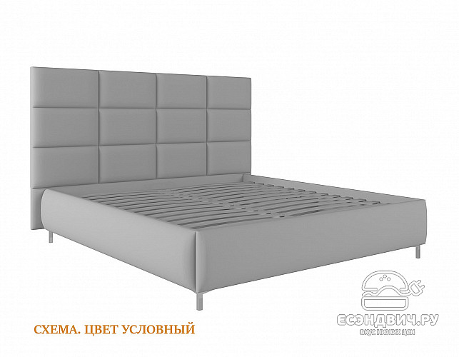 Кровать 200 мягк. Virginia (Велюр Opera Stone (AT)